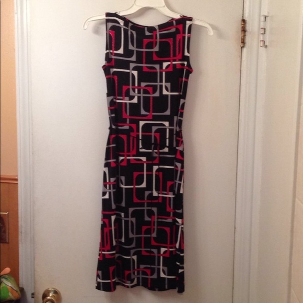 Mandee sleeveless black dress with squares